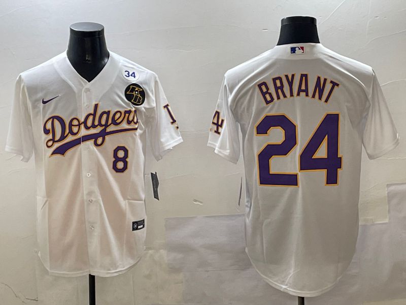 Men Los Angeles Dodgers #24 Bryant White Fashion Game 2025 Nike MLB Jersey style 3065->los angeles dodgers->MLB Jersey